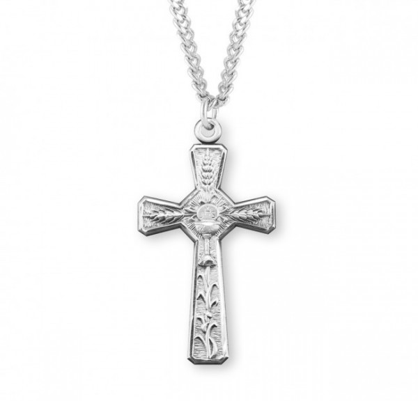 Men's Eucharist Cross Pendant - Sterling Silver