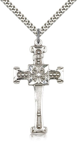 Scrolled Cross Pendant - Sterling Silver