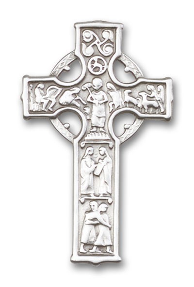 Celtic Cross Visor Clip - Antique Silver