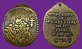 Our Lady of Perpetual Help Pendant - Bronze