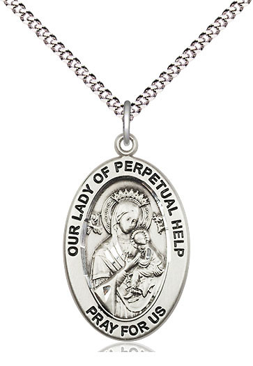 Women's Our Lady of Perpetual Help Hope Necklace - Sterling Silver