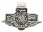 St. Christopher with Wings Land-Air-Sea Visor Clip, Pewter - 2 5/8"W