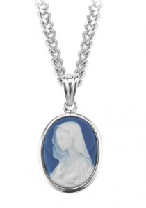 Blue and White Cameo Necklace of the Madonna [HMM3365]
