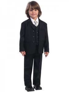 Boy's 5 Piece Black Suit [LBS0105]