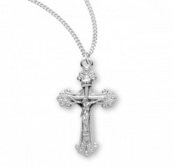 Budded Crucifix Pendant Sterling Silver [RECRX1043]