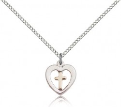 Cross in a Heart Pendant [BC0061]