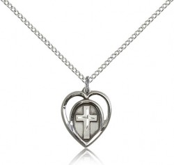 Cross in a Heart Pendant [BC0078]