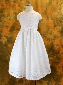 First Communion Dress with Cut Out Floral Designs [LCD120]