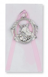 Girl Guardian Angel Crib Medal, Pewter [CFSCB0006]