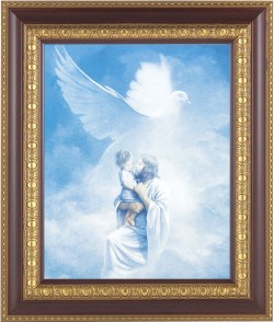 Jesus Holding Child In Heaven 8x10 Framed Print Under Glass [HFP151]