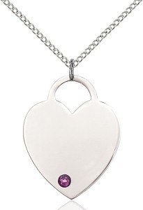 Large Women's Heart Pendant with Birthstone Options [BLST3300]