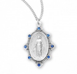 Miraculous Medal with Crystal Stones - Three Colors [REE0152]