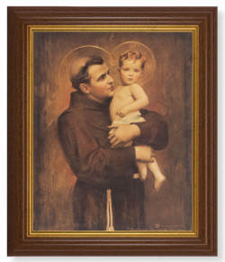 St. Anthony with Jesus by Chambers 8x10 Textured Artboard Dark Walnut Frame [HFA5568]