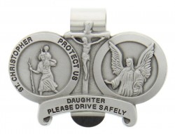 St. Christopher &amp; Guardian Angel Protect My Daughter Visor Clip [AU1020]