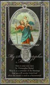St. Christopher Medal in Pewter with Bi-Fold Prayer Card [HPM059]