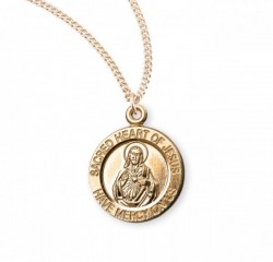 Women's Round Sacred Heart Medal and Chain [HM0746]