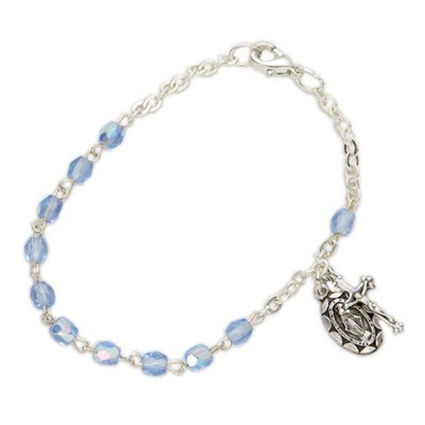 Baby Birthstone Rosary Bracelets - Blue