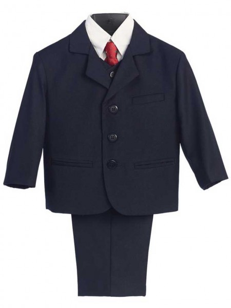 Boy's 5 Piece Navy Suit - Navy Blue