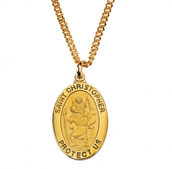 Boys Saint Christopher Goldtone Medal - Gold Tone