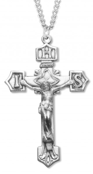 Crucifix Pendant with IHS Tips Sterling Silver - Sterling Silver