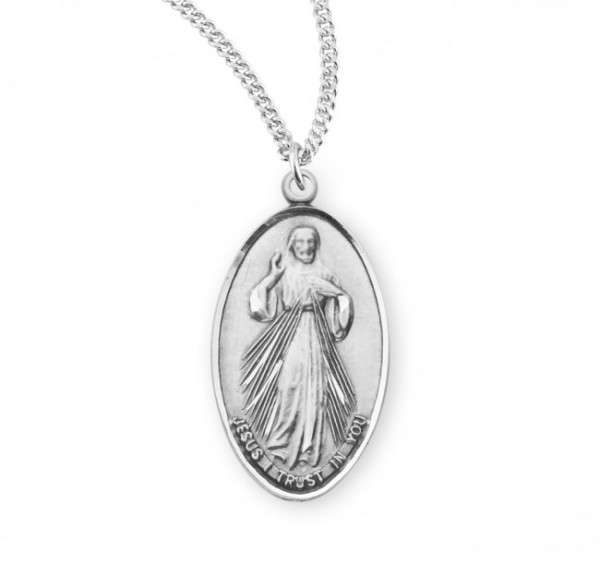 Divine Mercy Medal Sterling Silver - Sterling Silver