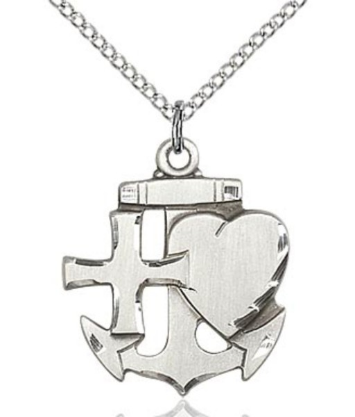 Faith Hope and Charity Medal - Sterling Silver