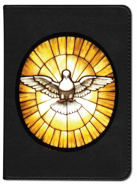 Holy Spirit with Stained Glass Catholic Bible - Black