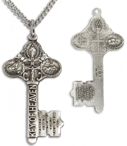 Key to Heaven Pendant with Chain - Silver