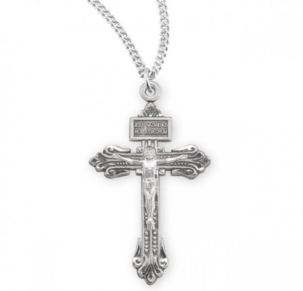 Lily Tip Pardon Crucifix Necklace - Sterling Silver