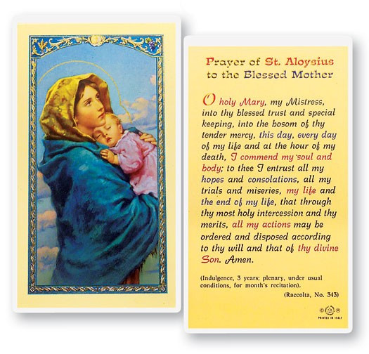 Madonna of The Street Laminated Prayer Card - 1 Prayer Card .99 each