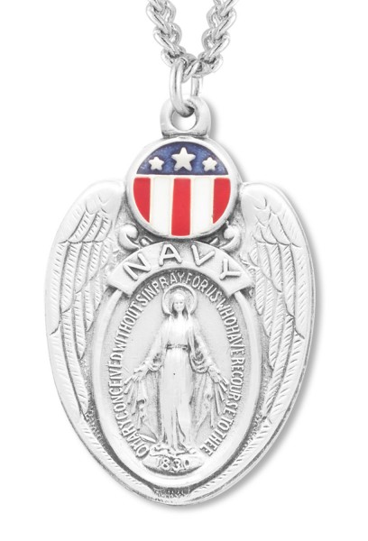 Mary Navy Medal Sterling Silver - Sterling Silver