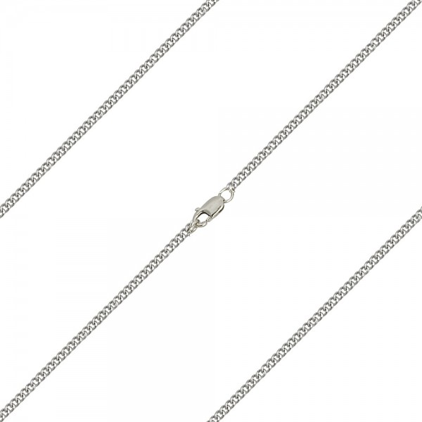 Medium Curb Chain w. Clasp Various Sizes Metals - Sterling Silver