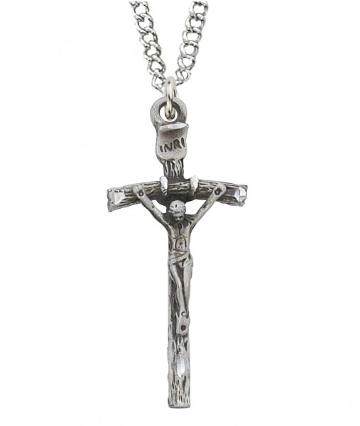 Men's Classic Papal Cross Necklace - Sterling Silver