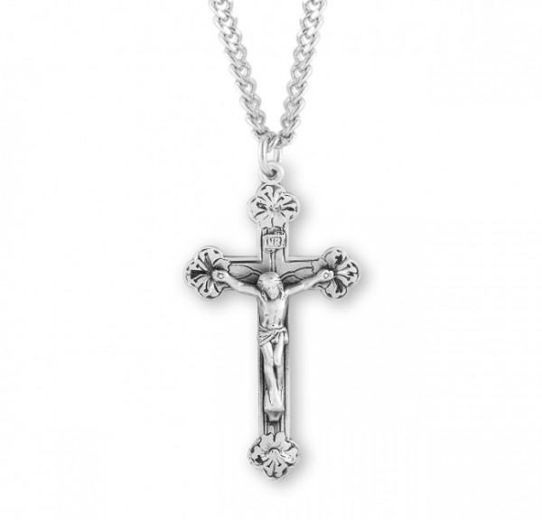 Men's Crucifix Necklace with Antique Finish - Sterling Silver