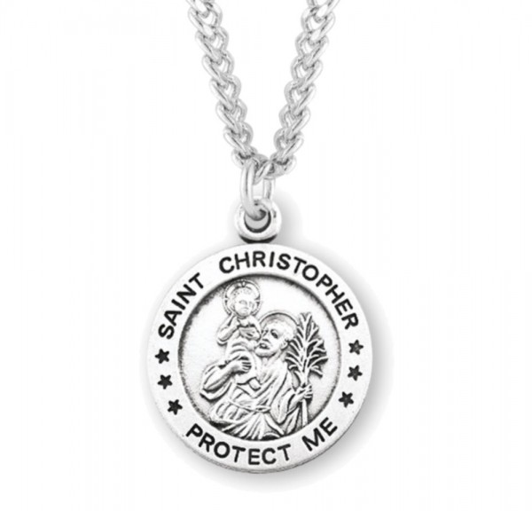 Men's Protect Me St. Christopher Necklace - Sterling Silver
