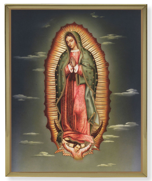 Our Lady of Guadalupe 8x10 Gold Trim Plaque - Full Color