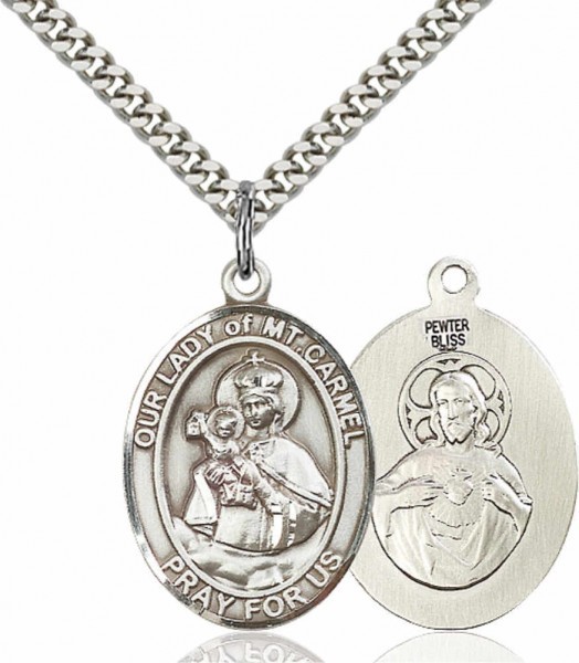Our Lady Mount Carmel Patron Saint Medal - Pewter