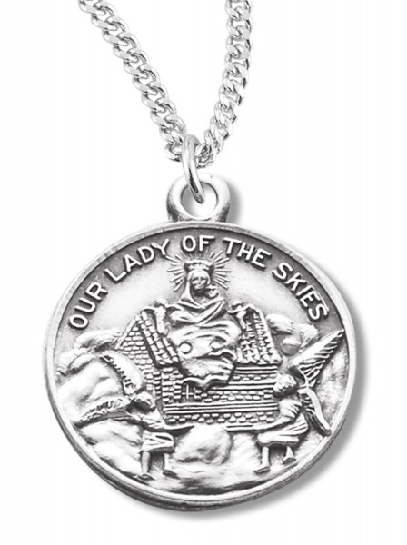 Our Lady of the Skies Medal Sterling Silver - Sterling Silver