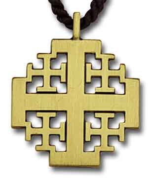 New Jerusalem Cross Pendant - Bronze