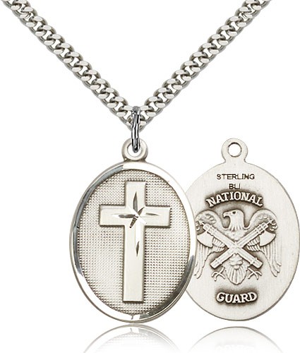 Cross National Guard Pendant - Sterling Silver