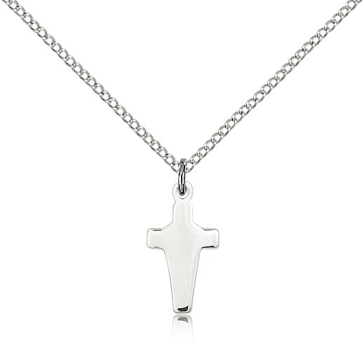 Youth Abstract Cross Pendant - Sterling Silver