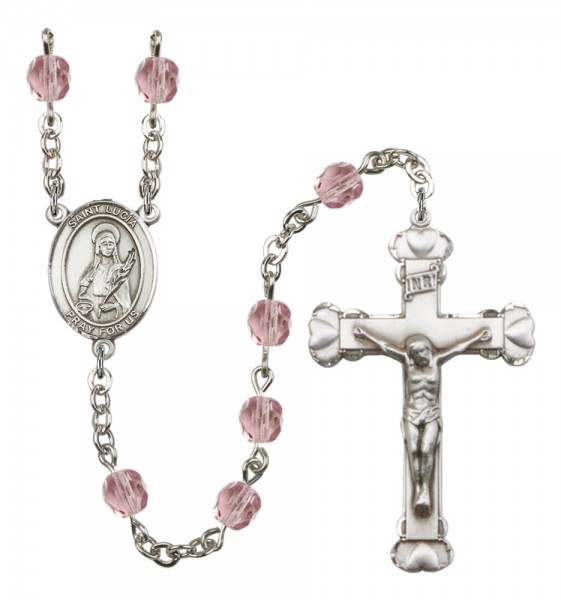 Women's St. Lucia of Syracuse Birthstone Rosary - Light Amethyst