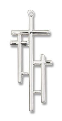 Calvary Three Cross Pendant - Sterling Silver