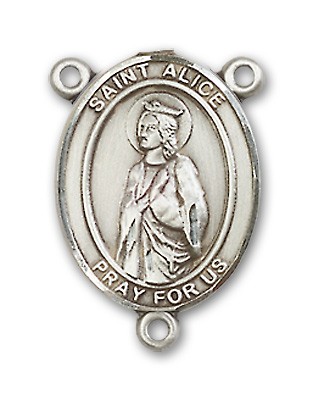 St. Alice Rosary Centerpiece Sterling Silver or Pewter - Sterling Silver