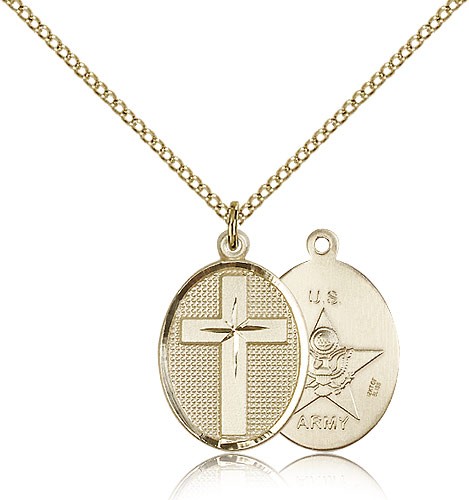 Cross Army Pendant - 14KT Gold Filled