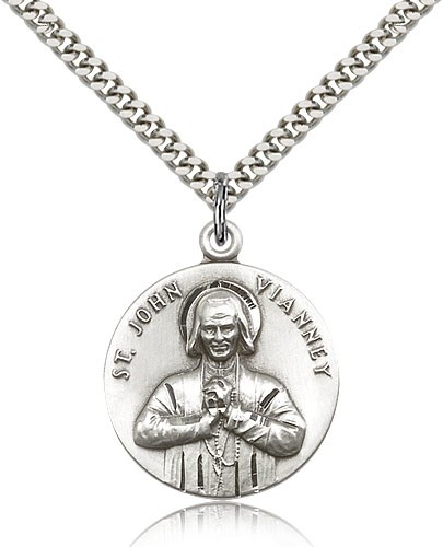 St. John Vianney Medal - Sterling Silver