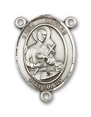 St. Gerard Rosary Centerpiece Sterling Silver or Pewter - Sterling Silver