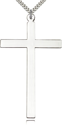 X-Large Latin Cross Pendant - 3 inch - Sterling Silver