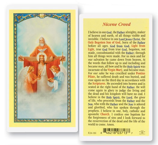 Nicene Creed Laminated Prayer Card - 25 Cards Per Pack .80 per card
