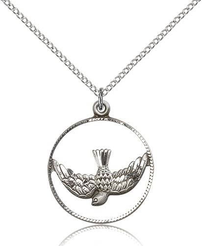 Women's Open Circle Holy Spirit Medal - Sterling Silver